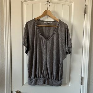 Max Studio Gray V-Neck Blouse